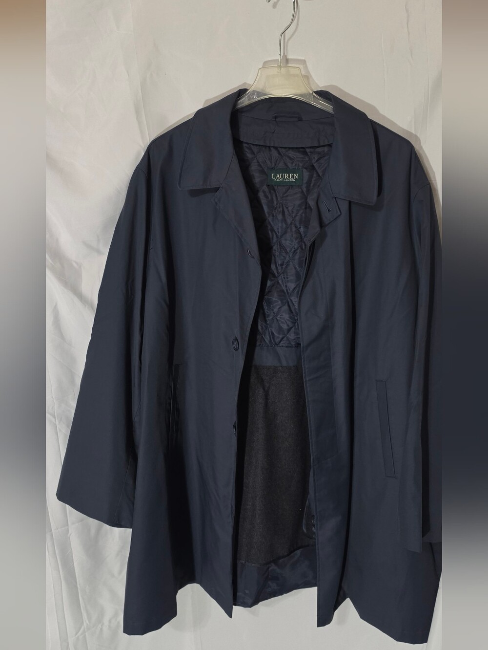 Ralph Lauren Navy Quilted-Lined Pea Coat